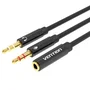 Vention Cable Estéreo BBTBY 2x Jack 3.5 Macho a Jack 3.5 Hembra 30cm Negro